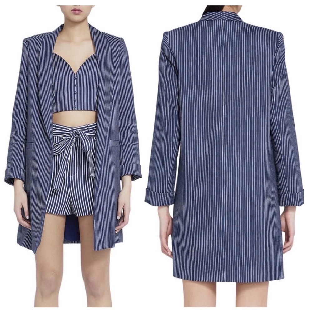 Alice + Olivia‎ Kylie Shawl-Collar Blazer Size Small Pinstripes